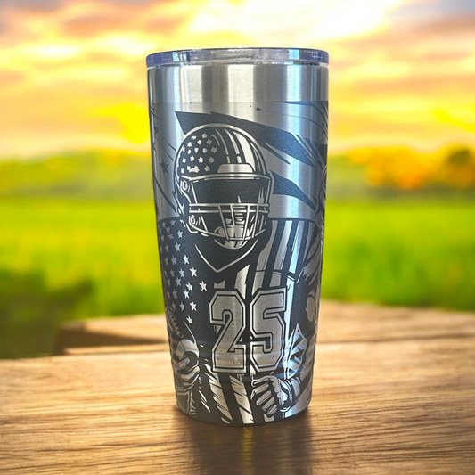 Customized Football 20oz Tumbler