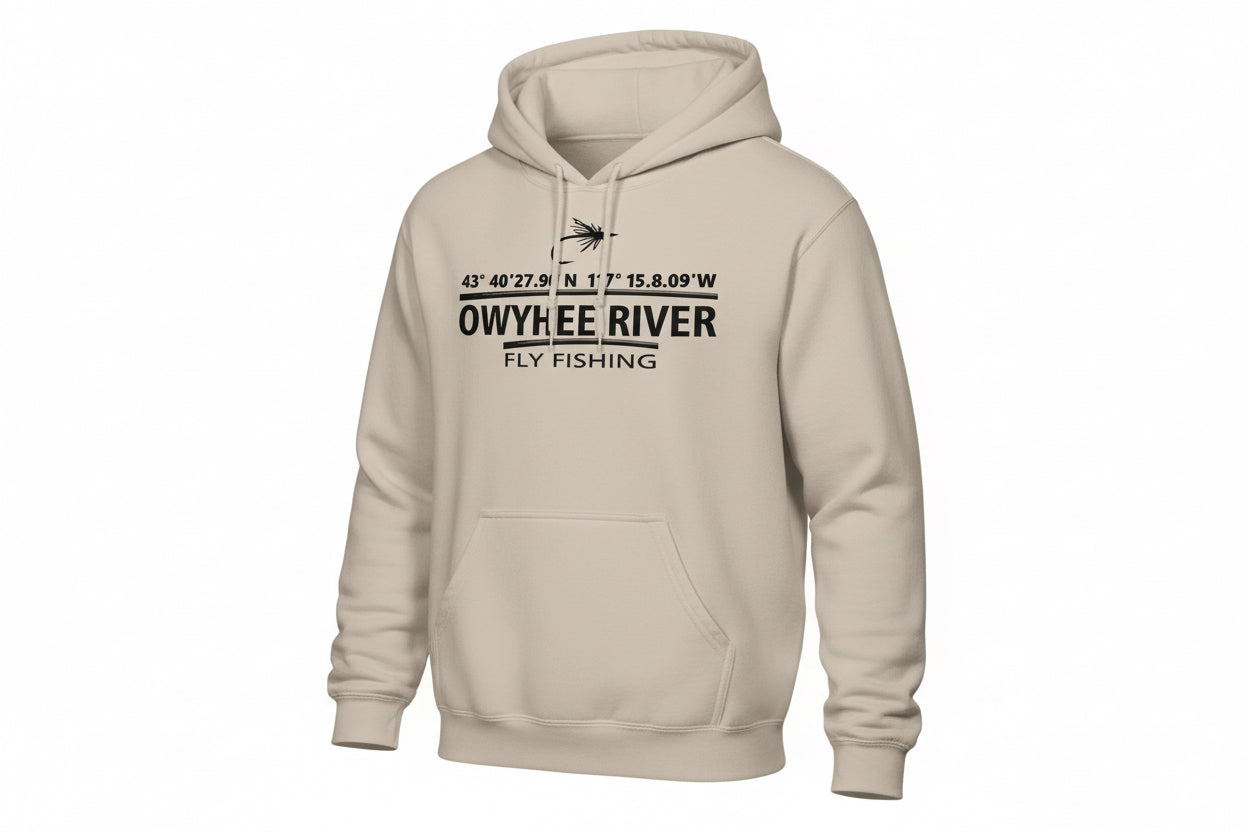 Owyhee River Coordinates Hoodie – Cozy Midweight Cotton Blend